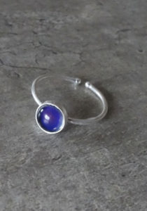 silver mood ring with turquoise stone