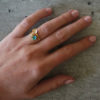SITEGOLDTWINS1 gold handmade mood ring with rose quartz crystal