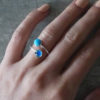 SITETWINS2 silver mood ring with turquoise stone