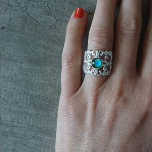 silver handmade mood ring