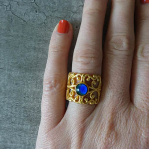 gold handmade mood ring