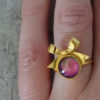 gold bow mood ring