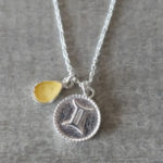 zodiac gemini necklace with raw citrin crystal
