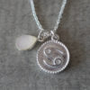 zodiac cancer necklace with raw moon stone crystal