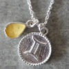 zodiac gemini necklace with raw citrin crystal