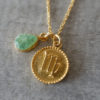 zodiac virgo necklace with raw green aventurine zodiac virgo necklace with raw green aventurine
