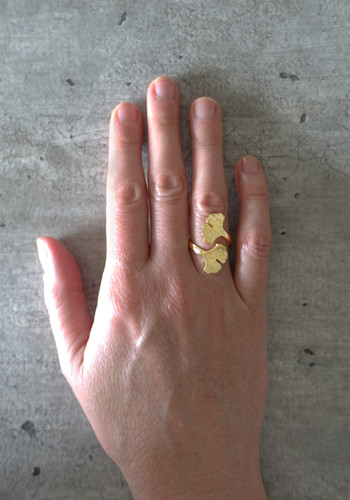 Gold ginkgo ring