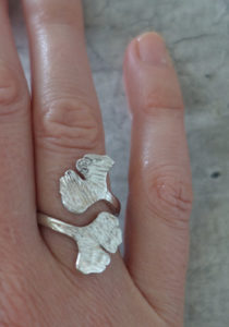 Silver Ginkgo ring