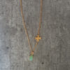 Gold four leaf clover and raw green aventurine necklace Gold four leaf clover and raw green aventurine necklace