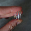 Silver feather ring with smoked quartz Silver feather ring with smoked quartz