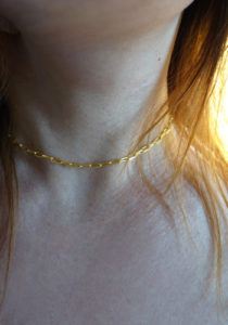 gold large links chain necklace