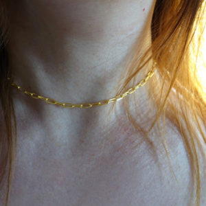 gold large links chain necklace
