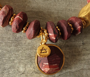 red jasper and gold necklace