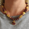 red jasper and gold necklace