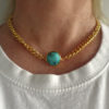 TURQUOISE AND GOLD CHAUNCKY NECKLACE 4