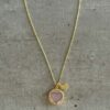 SITE GOLD HEART AND ROSE QUARTZ NECKLACE 1