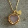SITE GOLD HEART AND ROSE QUARTZ NECKLACE 2