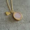 SITE GOLD HEART AND ROSE QUARTZ NECKLACE 3