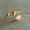 SITE GOLD HEART AND ROSE QUARTZ RING 1