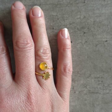 YELLOW AVENTURINE GOLD RING ETSY 3