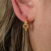 gold heart earring ROSE QUARTZ gold heart earring ROSE QUARTZ