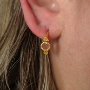 gold heart earring ROSE QUARTZ
