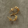 gold heart earring ROSE QUARTZ gold heart earring ROSE QUARTZ