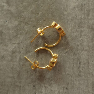 gold heart earring ROSE QUARTZ