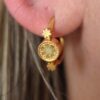 gold and yellow aventurine earrings flower gold and yellow aventurine earrings flower