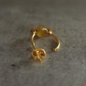 gold and yellow aventurine earrings flower