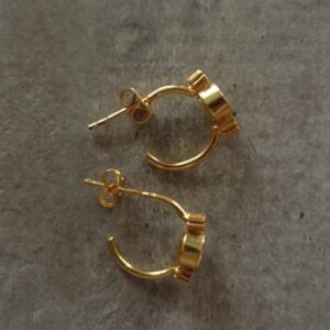 gold and yellow aventurine earrings flower